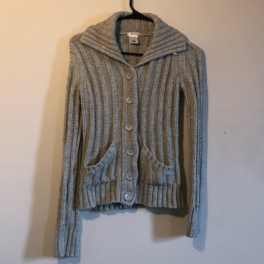 Old Navy M Grey Button Up Long Sleeve Cardigan